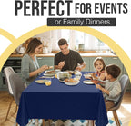 Party Solids 66% Thicker Premium Plastic Table Cloth Rectangle Table Cover 0.5 Mil 12 Pack Navy Blue Table Cloth 54 Inch x 108 Inch Disposable Tablecloth Won't Tear Easily Like Cheap Thin Brands