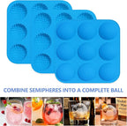 Sidosir Golf Ball Chocolate Silicone Molds for Cake Decorations,9-Cavity 3D Golf Ball for Ice, Hot Chocolate Bomb(3Pcs)