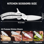 Kitchen Shears Heavy Duty Poultry Shears Meat Cutting Dishwasher Safe and Stainless Food Kitchen Scissors for Chicken Turkey Thanksgiving,Silver
