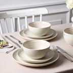 Stone Lain Dua 4-Piece Dinner Plate Set Stoneware, White