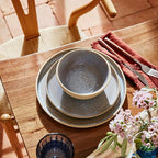Portmeirion Minerals 10.5" Dinner Plate, Moonstone (Set of 4) - Contemporary Stoneware Platter, Stylish for Dining, Microwave & Dishwasher Safe - Ideal for Kitchen Entertainment, Made in Portugal