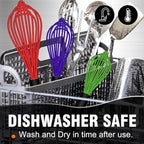 Walfos Whisk,7+9+11in Silicone whisk, BPA free Whisks for Cooking Non Scratch. Heat Resistant(480°F) Wisk. Perfect for Blending, Mixing, Beating etc.Dishwasher Safe.Set of 3 (Colorful)
