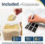 Reli. 8.5L Airtight Food Storage Containers with Lids (2 Sets) Kitchen Organizers and Storage Containers, Pantry Organizers | BPA Free Plastic XXL Set w/ 2 Measuring Cups, 6 Labels, Pen