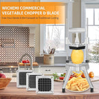 WICHEMI Commercial Chopper Vegetable Cutter Fruit Dicer w/3 Blades Commercial Onion Chopper Dicer Professional Food Dicer Heavy Duty Stainless Steel French Fry Cutter for Home Kitchen Restaurant Use