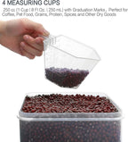 Extra Large 7qt / 6.5L/220oz Tall Food Storage Containers, WIDE & DEEP, 4-Piece Plastic Airtight Kitchen Pantry Storage Containers for Flour, Sugar, with 4 Measuring Cups,20 Labels