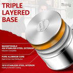 MICHELANGELO Saucepan Set 3 Sizes, Stainless Steel Sauce Pan with Lid, Tri-Ply Bottom Sauce Pot Set, Nonstick Saucepan, Induction Compatible, 1QT & 2QT &3QT