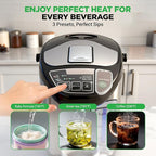 NutriChefKitchen Electric Water Boiler and Warmer - 3L/3.17 Qt Stainless Steel Electric Hot Water Dispenser w/Rotating Base, Auto Shut Off, Safety Lock, Instant Heating for Coffee & Tea (NCHUB13)