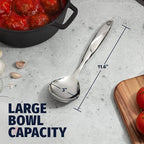 Zulay Kitchen Stainless Steel Serving Spoon - 11.5” Large Cooking & Serving Spoon with Ergonomic Handle - Durable, Rust-Resistant & Dishwasher Safe Kitchen Utensil for Cooking and Buffets