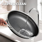 Frying Pan with Lid, 10 Inch Hybrid Non Stick Stainless Steel Skillets, Dishwasher Induction Oven Broiler Safe, Non Toxic Chef's Pan, PFOA Free Cookware