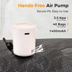 ZPO Vacuum Travel Bags with Wireless Electric Pump (2 Pack), IP67 Waterproof Reusable Compression Packing Cubes with Transparent Window, Space Saver Storage Bags for Clothes, Luggage & Suitcase