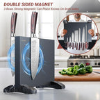 Magnetic Knife Holder, Magnetic Knife Block without Knives, Strong Double Sided Magnet Knife Storage Strip for Kitchen Counter-Black