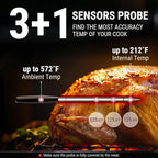 TempSpike Wireless Meat Thermometer Digital with App, WiFi & Bluetooth BBQ Grill Thermometer with High Precision, Waterproof & Heat-Resistant Probes, Rechargeable Base with Display for BBQ Smoker Oven