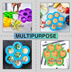 GOKCEN's Silicone Egg Bite Molds [2 Pack] Instant Pot Accessories - Fit Instant Pot 5,6,8 qt Pressure Cooker - Food Freezer Tray with Lid - Reusable Storage Container (Blue & Green - Egg Bite Mold)