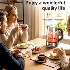 Kndko Electric Kettle,Temperature Adjustmenet, Stainless Steel Filter and Cover,1.7L Tea Kettle & Hot Water Boiler For Coffee & Tea, Automatic Shut Off,1500W, Black and Silver