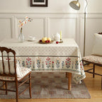 ISAENNE Designer Vintage Linen Floral Small Rectangular Tablecloth,Fall Colorful Modern Table Cloth,Anti-Wrinkle Decor Tablecloths for Dining Thanksgiving Kitchen Christmas,55"*71"-Bertina E