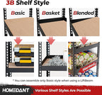 HOMEDANT 5 Tier Laminated Boltless Heavy Duty Garage Storage Adjustable Wide Size Metal Shelving Unit Utility Rack Shelves Organization Multipurpose Shelf Shed Warehouse 47.7"W x 24.1"D x 71.3"H 3Pack