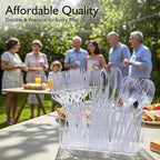 [300 Count] Clear Heavy Duty Plastic Spoons, Disposable Silverware Spoons Bulk, Plastic Cutlery Utensils Set, Solid