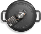 Signature Enameled Cast Iron Dutch Oven, Non-Stick Serving Pot with Tight Fitting Lid for Perfect Roasting, Baking, Sauteing, and Bread Making | 13.5Q (12.7L) - Oyster Grey