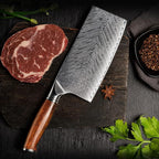 YARENH Professional Chef Knife, Cleaver Knife 7 Inch, 73 Layers Damascus Stainless Steel, Full Tang Natural Sandalwood Handle, with Gift Box