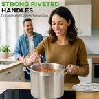NutriChef 16-Quart Stainless Steel Stockpot - 18/8 Food Grade Heavy Duty Large Stock Pot for Stew, Simmering, Soup, Includes Lid, Dishwasher Safe, Works w/Induction, Ceramic & Halogen Cooktops