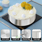 8 Inch Round Cake Pans Set of 2, Nonstick Stainless Steel Baking Pans Set with 100PCS Parchment Papers, Durable Birthday Christmas Circle Layer Cake Pans, Cake Pans Sets for Baking, Dishwasher Safe