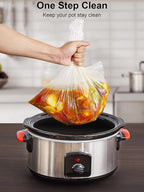SMARTAKE Slow Cooker Liners, Large Size 13"x 21" Disposable Cooking Bags, Fit 3QT to 8QT for Slow Cooker, Cooking Trays, Suitable for Oval & Round Pots, 60 Liners