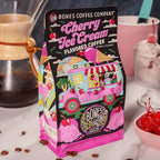Bones Coffee Company Cherry Ice Cream Flavored Coffee, Medium Roast Low Acid Arabica Beans Compatible with Auto drip and French Press Coffee Maker, 12 Oz Whole Bean