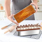 LIANYU 2 Pack Large Baking Loaf Pans Set, 12x5 Inch Stainless Steel Bread Pans, Metal Bakeware Set for Meatloaf, Sourdough Bread, Brownies, Healthy & Sturdy, Dishwasher & Oven Safe