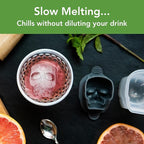 Tovolo Ice Cubes Mold Pack of 2 Large Craft Ice Molds for Whiskey Bourbon Cocktails, Easy Fill No Leak Silicone Ice Molds Gift for Him Stackable Dishwasher Safe BPA Free Heart Ice