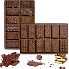 2 Packs Chocolate Silicone Molds, 12 Cavity Food Grade Non-Stick Baking Molds for Candy, Ice Cubes, Soap Making, Pistachio & Heart Shapes