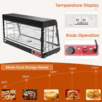 Whalefall 3-Tier Food Warmers Countertop, 48" Commercial Warm for Food Pizza Warmer w/ 3D Heating with Stainless Frame Sliding Glass Doors Pastry Display Case for Buffet Restaurant