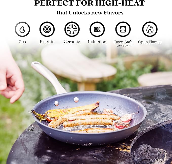Alva Black Angus 11” Carbon Steel Frying Pan – Naturally Nonstick, PFAS-Free & Toxin-Free, Oven & Induction Safe, Chef-Grade Heat Control, Built to Last a Lifetime, Designed in Belgium