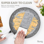 MICHELANGELO Frying Pans Set with 100% APEO & PFOA-Free Stone Non Stick Coating, Granite Skillet Set, Nonstick Skillets 3 Pcs,8/9.5/11 inch