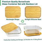 Urban Green Glass Food Storage Containers, XXLarge Size, 76oz/2260ml, 2 Pack - Bamboo Lids, Microwave & Freezer Safe, Meal Prep & Pantry Organization
