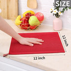 Homaxy 100% Cotton Waffle Weave Kitchen Dish Cloths, Ultra Soft Absorbent Quick Drying Dish Towels, 12 x 12 Inches, 6-Pack, Red