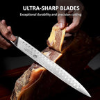 YOTSUBA Carving Knife for Meat, 10" Slicing Knife, High Carbon Steel Brisket Knives with Ergonomic Handle, Butcher Breaking Knives for Meat Cutting and Cooking with Gift Box