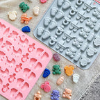 2 Pcs Baby Shower Chocolate Molds, 35 Cavity Baby Feet Mini Molds Baby Bottle Pacifier Baby Onesie Baby Carriage Bear Molds for Baby Shower Party Cake Decoration Cupcake Topper