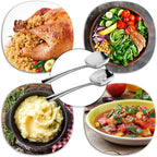 SOLEADER Extra Large Serving Spoons Set of 12,Foodgrade 18/8 12 Inch Stainless Steel Slotted Spoon and Serving Spoon,Buffet Serving Utensils,Spoons Silverware,Cooking Spoon,Pasta Spoon,Mixing Spoon
