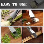 Shred Silk The Knife, 2025 Upgrade Green Onion Cutter Stainless Steel Chopped Kitchen Slicing Tool Cutter for Vegetables Onion Garlic, Multifunctional Kitchen Food Vegetable Cutter (1Pack)