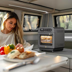 CIARRA 8-in-1 Steam Oven Countertop with Air Fryer, 13QT Mini Convection Toaster Oven with Steam, Rapid Steam, Air Fry, Vapor Bake, Steam Clean, Bake, Dried, Ferment, Grey