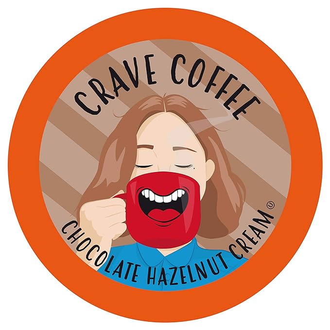 Crave Beverages Chocolate Hazelnut Creme Coffee Pods for Keurig K Cup Brewers, 100 Count