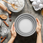LAST CONFECTION 3-Piece Round Cake Pan Set - Includes 4", 6" and 8" Aluminum Pans 2" Deep