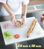 CURTA 6-Piece NSF 24" x 18" x 1/2" Multi-Colored Flexible Cutting Board Kit with Stainless steel Storage Rack, Color Coded Plastic Chopping Board with Anti Slip Surface Dishwasher Safe