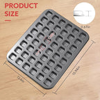 2-Piece 48 Cup Steel Mini Muffin Pan – Non-Stick Bakeware Mini Cupcake Tin(Square