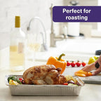 MATANA 8x12 Aluminum Pans Foil Trays (25 Pack) Cooking, Roasting, Baking, Cakes, Bread, Chafer, Crawfish, Lasagna Trays, Party