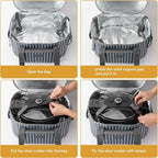 Fun Elements Double Layer Slow Cooker Carrier Bag for 6-8 Quart Oval CrockPot, Insulated Crock Pot Travel Bag with Support Pad and Adjustable Straps, Top Zip Compartment and Front Pocket for Utensils