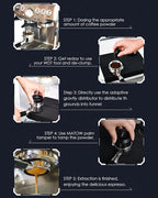 MATOW 2 in 1 Design Gravity Distributor and Magnetic Dosing Funnel Combo, 58.5mm Adaptive Espresso Distributor and Stainless Steel Dosing Ring Set Fits All 58mm Portafilter