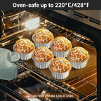 EUSOAR Muffin Cupcake Liners for Baking, 50pcs 5oz 125ml Disposable Ramekins, Aluminum Foil Muffin Liners Cups with Lids, Disposable Aluminum Foil Cupcake Baking Cups Holders Cases Boxes Pans with Lid