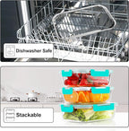 VERONES 10Pack 22OZ Glass Meal Prep Containers, Airtight Glass Lunch Containers Set, Glass Food Storage Containers with Lids,Exclusive of BPA, for Microwave, Oven, Freezer&Dishwasher Friendly,Green