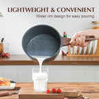 SENSARTE Nonstick Sauce Pan with Lid Saucepan Set, Swiss Granite Coating Sauce Pot Kitchen Cooking Pot, Induction Comptable, Free of Intentionally Added PFOA, 2 + 2.5 QT